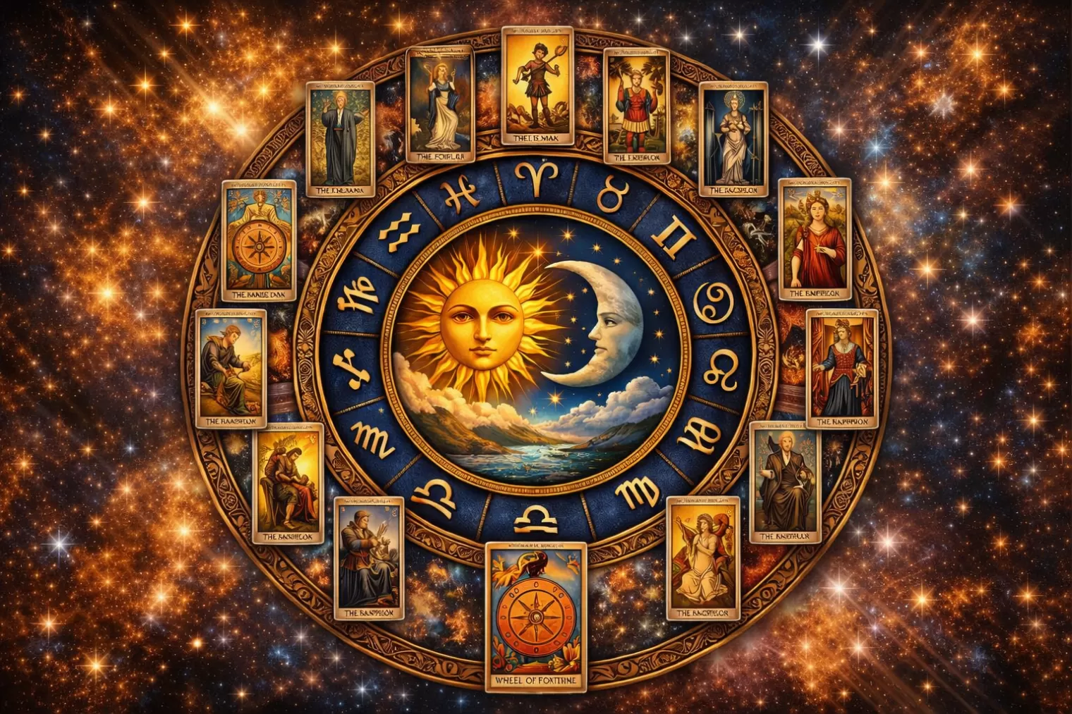 Ruota Astrologica con Tarocchi